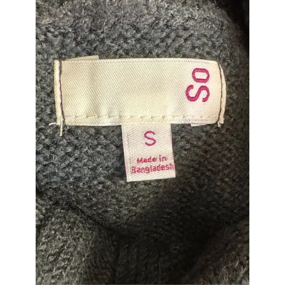 NWT SO Black, Pink & White Long Sleeved Cropped Textured Cowl Neck  Turtleneck A